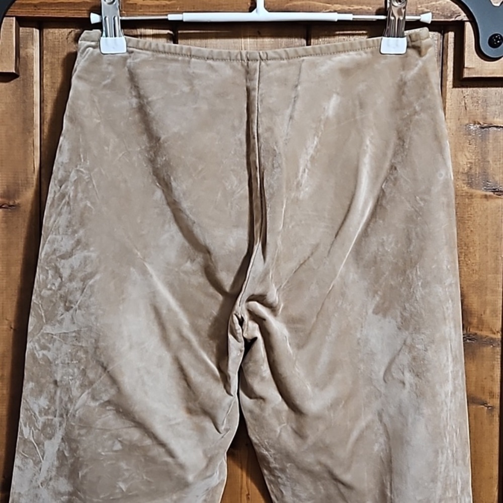 Y2K Dollhouse Tan Faux Suede Lace Up Flared Boho Festival Pants Size Small - Picture 5 of 13